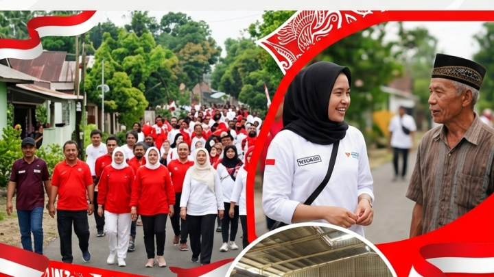 Desa Bahsilulu Sukses Gelar Jalan Santai, Pererat Sinergi Mahasiswa Magang dan Warga