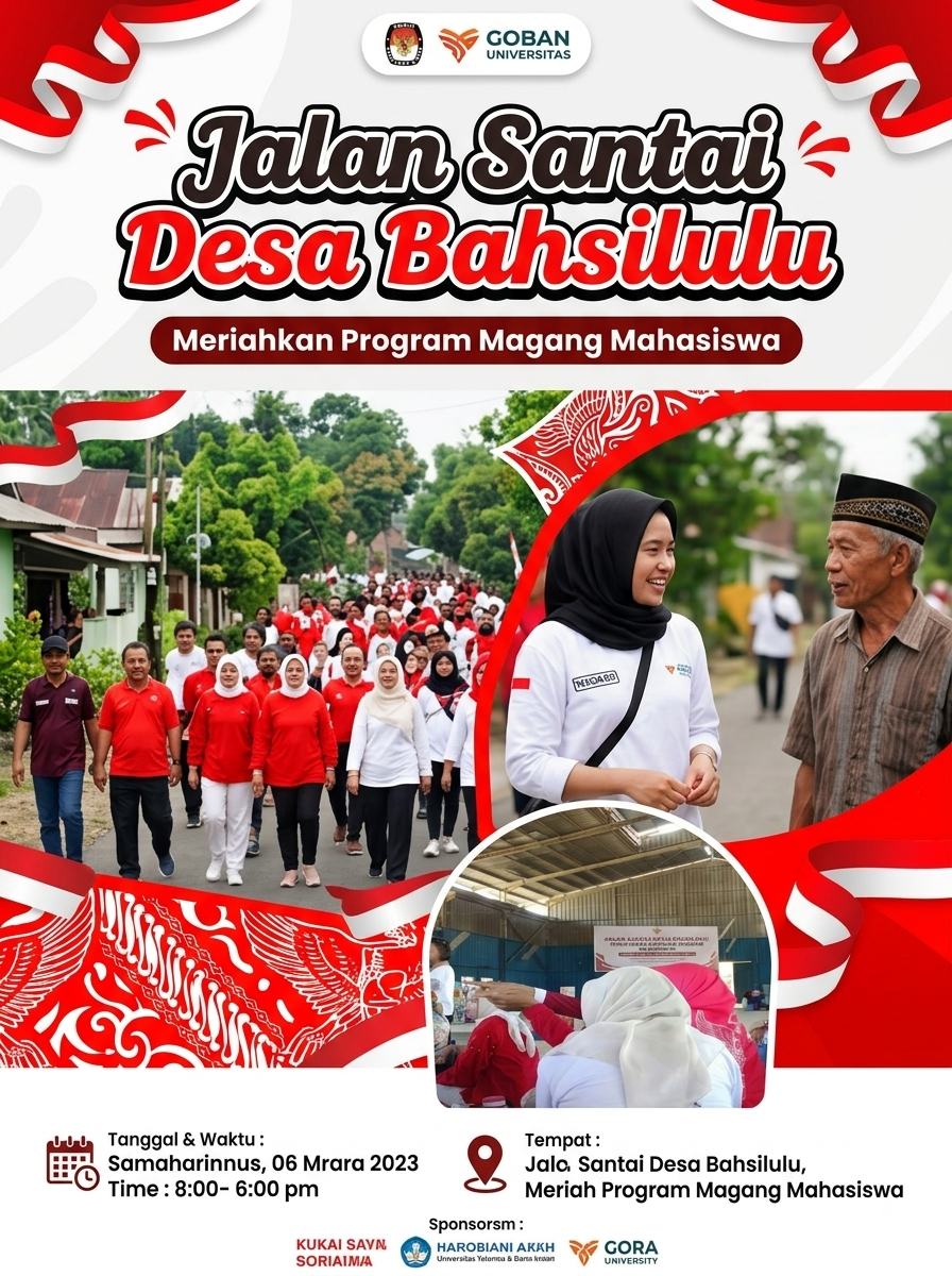 Desa Bahsilulu Sukses Gelar Jalan Santai, Pererat Sinergi Mahasiswa Magang dan Warga