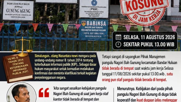 Kantor Nagori Bah Gunung Diduga Kosong Saat Jam Kerja, Awak Media dan LSM Soroti Pelayanan Publik