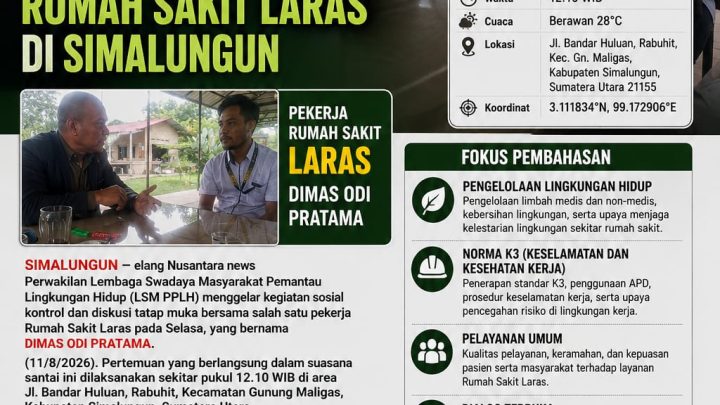 LSM PPLH Lakukan Kontrol Sosial dan Diskusi Bersama Pekerja Rumah Sakit Laras di Simalungun