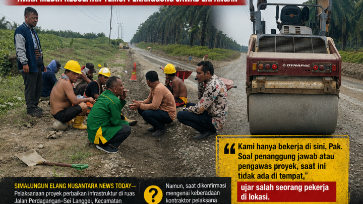 Transparansi Proyek Perbaikan Jalan Perdagangan-Sei Langgei Disorot, Penanggung Jawab Lapangan Sulit Ditemui