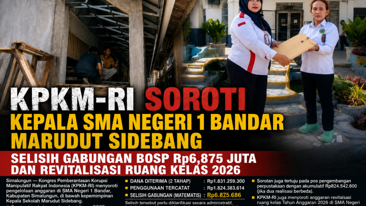 KPKM-RI Soroti Pengelolaan Anggaran SMAN 1 Bandar: Minta Klarifikasi Selisih BOSP dan Revitalisasi