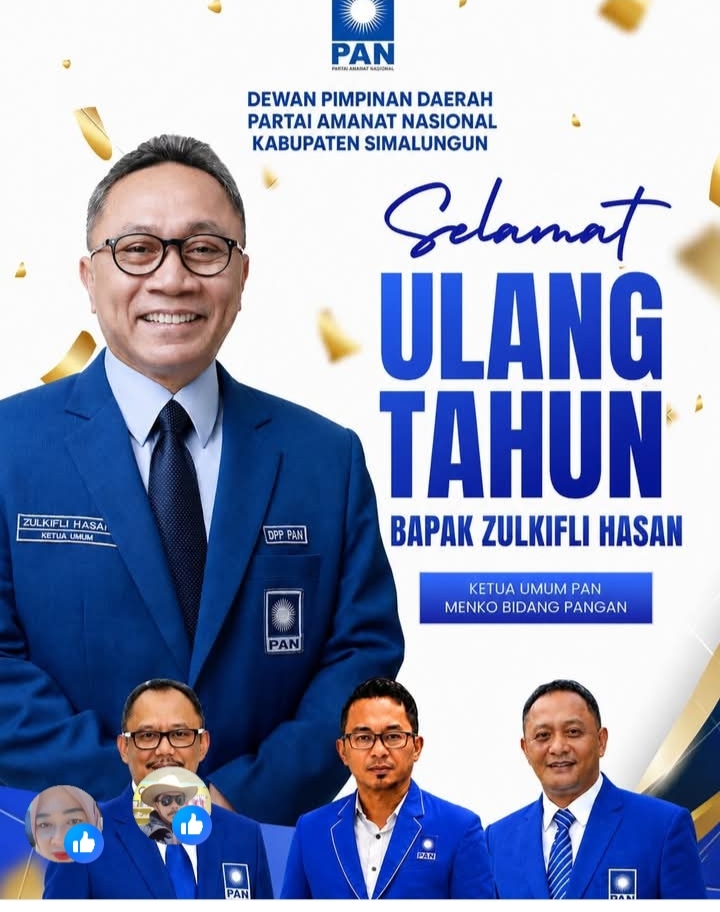 DPD PAN Simalungun Sampaikan Apresiasi dan Harapan di Hari Ulang Tahun Zulkifli Hasan