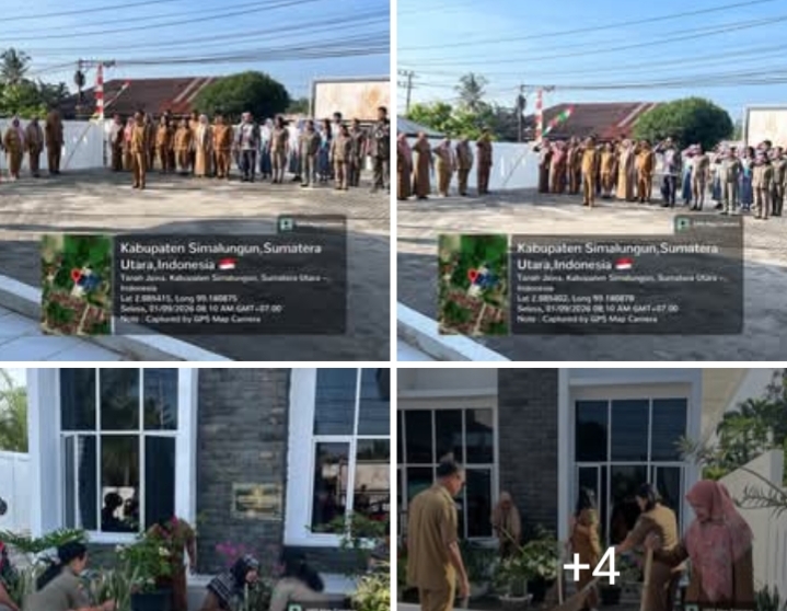 Perkuat Disiplin dan Pelayanan, Kantor Camat Tanah Jawa Gelar Apel Pagi dan Gotong Royong