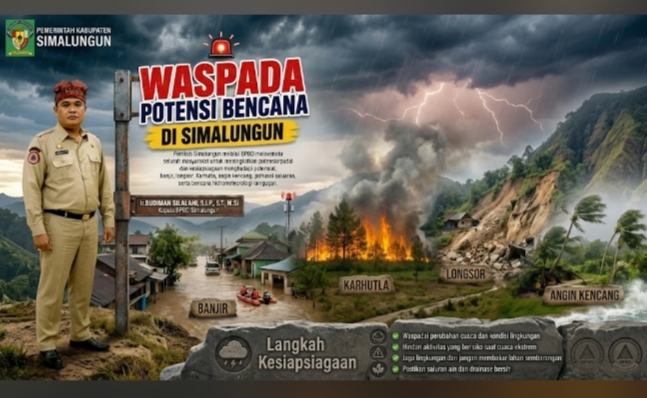 BPBD Simalungun Ajak Masyarakat Tingkatkan Kewaspadaan Hadapi Cuaca Ekstrem dan Potensi Bencana
