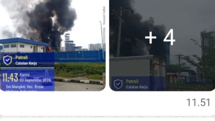 Kebakaran Melanda Pabrik PT Evyap Sabun Indonesia di Kawasan Ekonomi Khusus Sei Mangkei