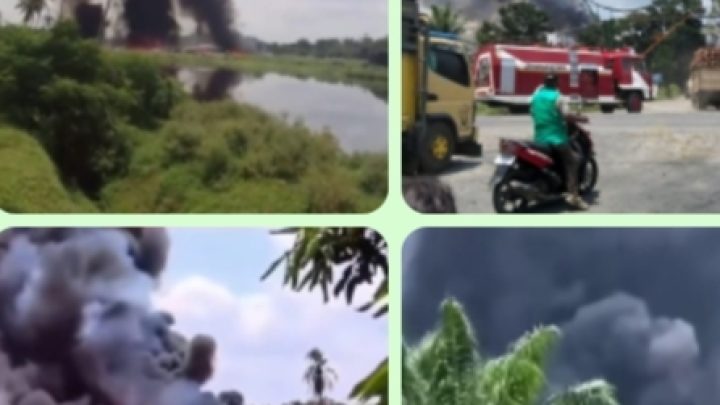 Kebakaran Landa PKS Dolok Ilir Simalungun, Petugas Damkar Berjibaku Kendalikan Api