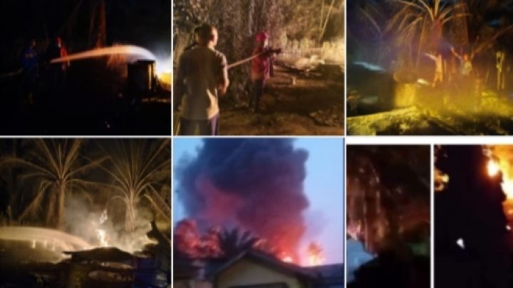 Kebakaran Hebat di Nagori Boluk: Penampungan Pertalite dan Kebun Sawit Terbakar