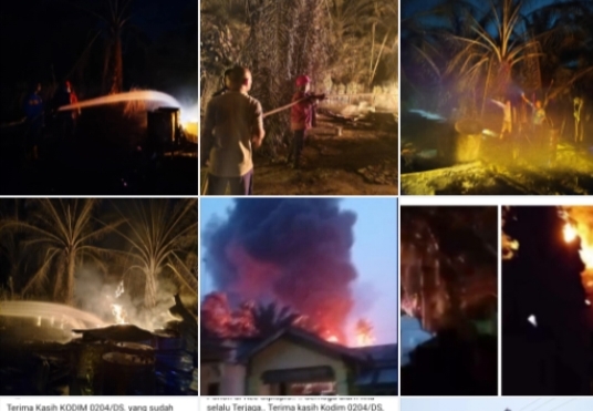 Kebakaran Hebat di Nagori Boluk: Penampungan Pertalite dan Kebun Sawit Terbakar