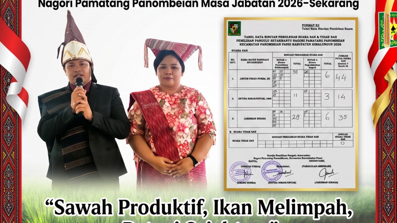 Unggul 44 Suara, Jinton Firgo Purba Terpilih Jadi Pangulu Antar Waktu Nagori Pamatang Panombeian