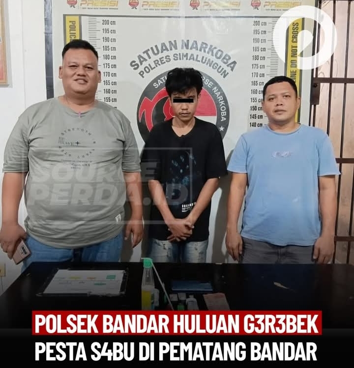 Polsek Bandar Huluan Amankan Enam Pria Terkait Dugaan Penyalahgunaan Narkotika di Pematang Bandar