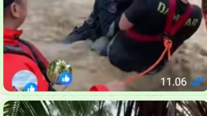 ​Aksi Heroik Petugas Damkar Terjang Arus Deras Banjir Bandang Demi Selamatkan Warga.