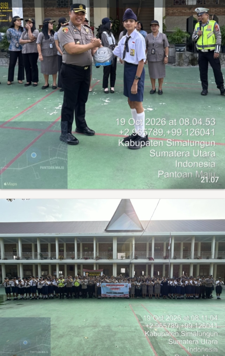 Oplus_0 **Waspada Bahaya Narkoba! Wakapolres Simalungun Ingatkan Pelajar SMP-SMA Assisi Lewat Program Polisi Peduli Pendidikan.**
